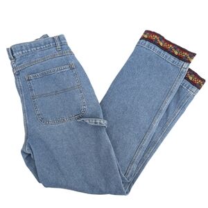 Vintage Christopher & Banks Carpenter Jeans Embroidered Hem Size 4 Cottagecore